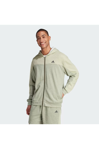 adidas IJ8977 M MEL FZ Ανδρικό αθλητικό φούτερ Χακί πράσινο
