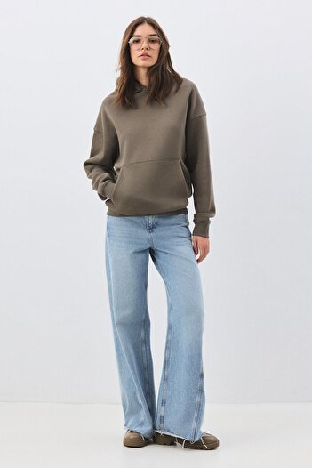 Trendiz Kadın Fiyonk Kurdele Sweatshirt Antrasit