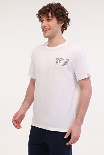 lumberjack Ml Renas 11Trv16 5Fx Ecru Men's Short Sleeve T-Shirt