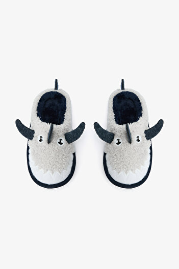 Penti Light Gray Boy's Shark Embroidery Detailed Oypatik