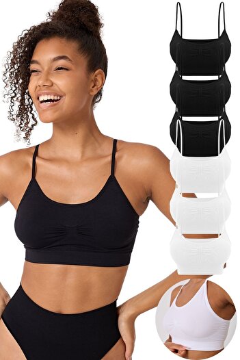 FOREVER MORE 6-Piece Women's Thin Strap Seamless Stretchy Bustier