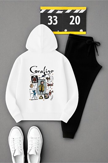 uyguntarz Unisex Coraline Animal Printed Oversize Tracksuit Set