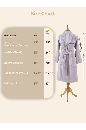 Donetella Unisex 100% Cotton Terry Bathrobe Large & Extra Large, 400 GSM, Ankle-Length with Shawl Collar