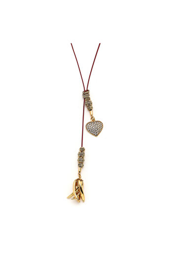 Mon Reve Hearted Altın Kaplama Kalp Charm Kolye