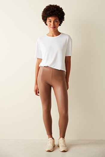 Penti White Crew Neck Loose Fit Modal T-shirt