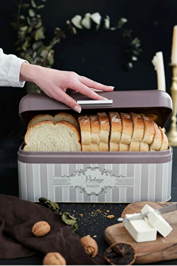 EVLE Metal Bread Basket, Bread Box - Metal Bread Bowl, Elegance Er061-5a