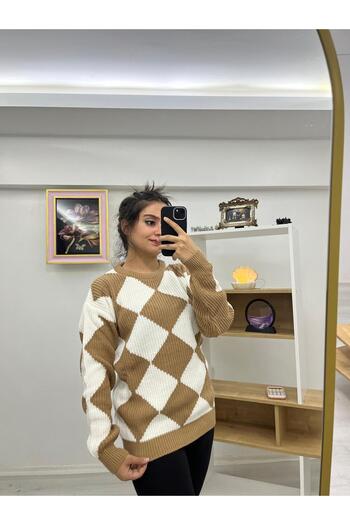 Sena Women's Knitwear Sweater with Argyle Pattern