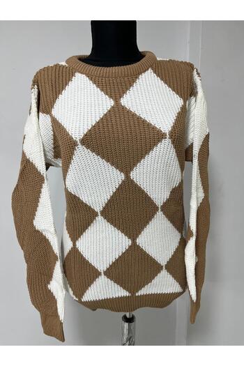 Sena Women's Knitwear Sweater with Argyle Pattern