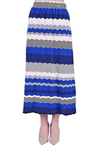 Invee Zigzag Knitwear Skirt Sax