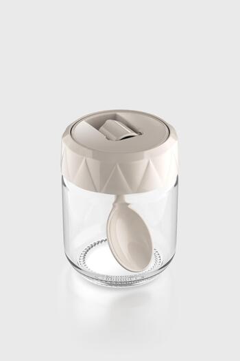 Renga Lexa 210 ml Glass Spice Jar with Spoon 161019 Beige