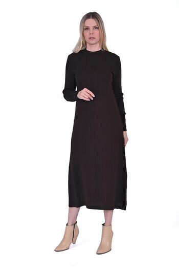 Invee Wool Knitting Knitwear Dress Coffee