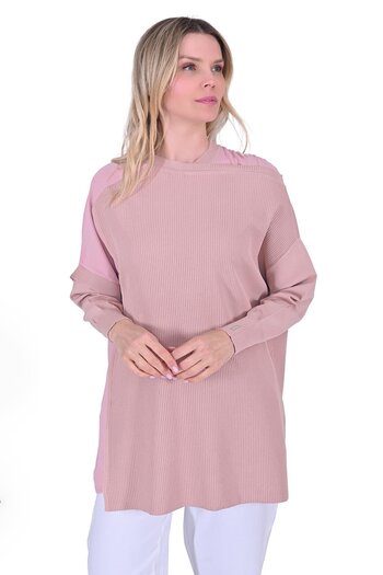 Invee Bellows Knitwear Tunic Salmon