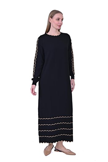 Invee Ivory Knitwear Dress Black