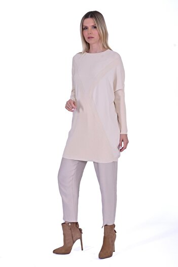 Invee Hourglass Knitwear Tunic Vanilla