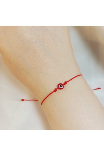 Crystal Atelier Red String Bracelet with Evil Eye Beads - Red String Bracelet with Evil Eye Beads - Lucky Bracelet