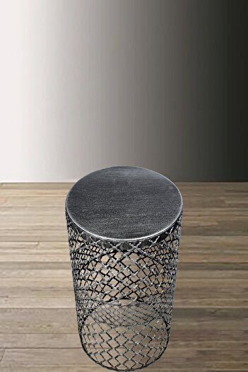 VENON Home Sehpa (250x480) Siyah Gümüş Patine