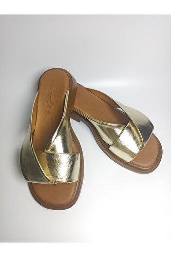 ezmoda Gold altın ortopedik yumuşak tabanlık sandalet terlik