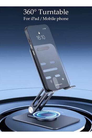 Generic Foldable Phone Stand 360° rotation base for Desk Height Adjustable Cell Phone Holder Portable