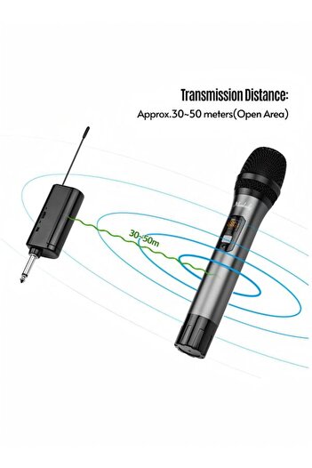 Generic Muslady Wireless Microphone With 16 Channels I7313-1-G Silver
