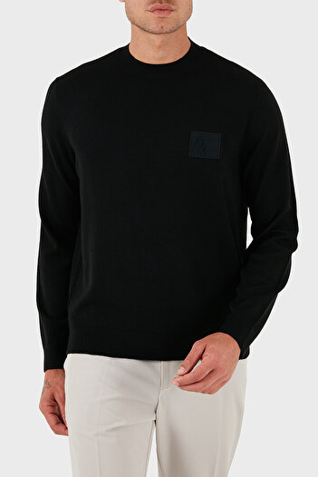 Armani Exchange Logo Wool Blend Regular Fit Round Neck Sweater Men's Sweatshirt Xm001329 Af11982 Uc