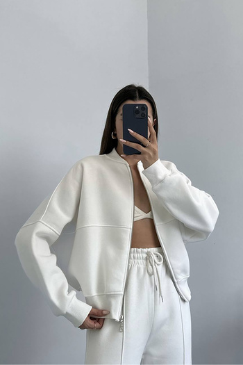 Neşeli Butik γυναικείο χτενισμένο βαμβακερό ύφασμα με 3 κλωστές GTS022 - Εκρού
