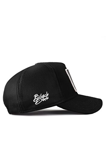 BlackBörk Чорна кепка Trucker з логотипом E