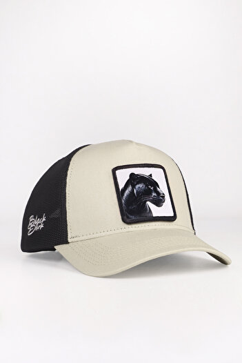 BlackBörk V1 Panter - Beige-Black Trucker Hat with 4Bs Logo