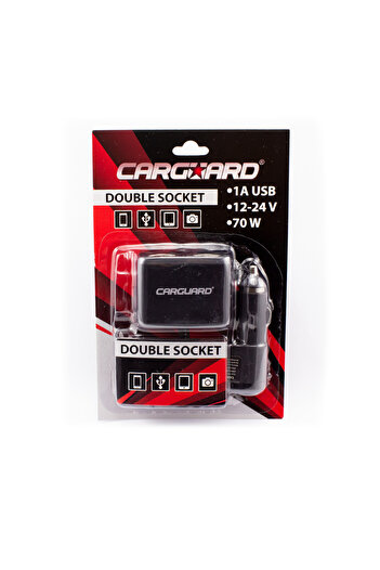 Mercaton Double socket for car charger, with cable + USB 1A