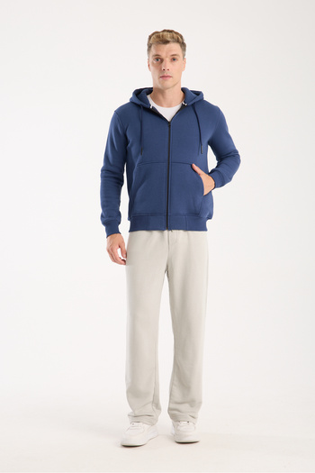 kaphone 10 Men's Pamulu 3 Thread Inside Fleece Full Zipper Hooded Sweatshirt