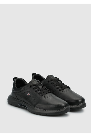 Eclipse Black Leather Men's Sneakers
