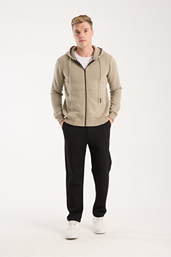 kaphone 10 Men's Pamulu 3 Thread Inside Fleece Full Zipper Hooded Sweatshirt