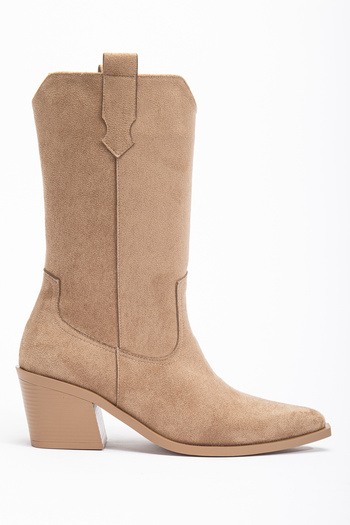 DENORA Μπότες καουμπόικου τύπου Kum Vizon Toprak Camel Matte Suede μεσαίου μεγέθους