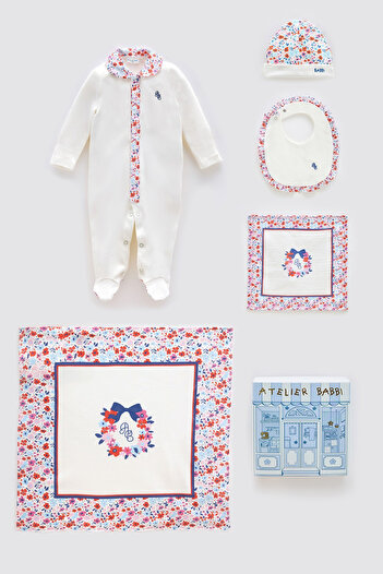 Atelier Babbi 5-Piece Newborn Set - Mini Flowers/Red