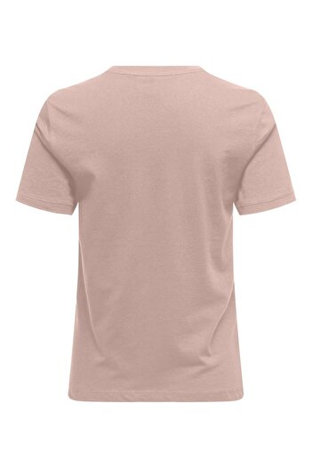 ONLY Women's Pink Onlpolly Life Reg S/S Pocket Top Box Jrs T-Shirt 15317989 -Rosesmoke