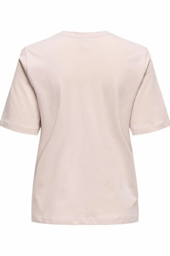 ONLY Women's Pink Onlmoody Life S/S Word Top Box Jrs T-Shirt 15343277-Violetice
