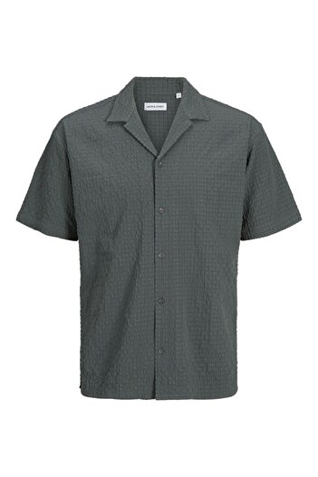 Jack & Jones Men's Green Jjpablo Resortshirt Ss Shirt