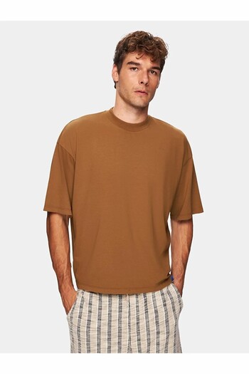 Ltb Basic Loose Brown T-Shirt