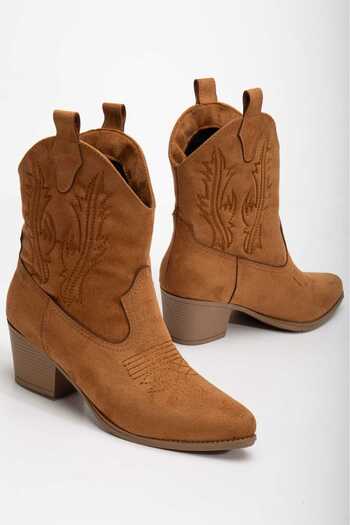 CHİCELLA Texas Taba Kadın Kovboy Bot