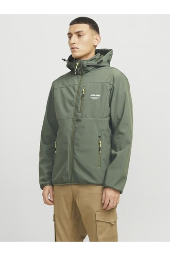 Jack & Jones Men's Green Jjtheo Softshell Jacket 12269407-Agavegree