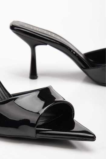 CHİCELLA Bellezza Pointed Toe Patent Leather Women's Slippers