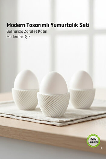 Noldor Modern 3-Piece Egg Holder - Marble White