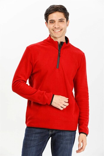 Exuma Men's Red Half Zip Men's Fleece 2312001 Fleece 2312001-Red