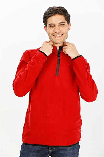 Exuma Men's Red Half Zip Men's Fleece 2312001 Fleece 2312001-Red