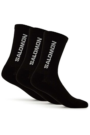 Salomon Unisex Black Everyday Crew 3 Piece Socks Set