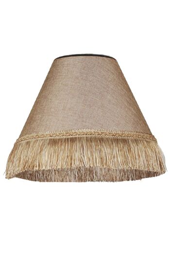 VENON Brown Fabric Lighting Floor Lamp Shade with Brown Tassels