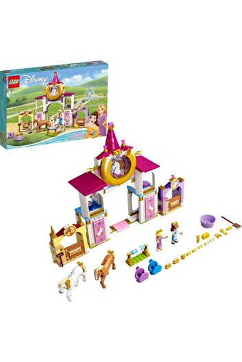 LEGO مجموعة بناء اسطبلات ديزني برنسيس™ بيل ورابونزيل الملكية 43195 (239 قطعة)