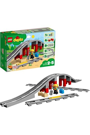 LEGO ® DUPLO® جسر القطار والقضبان 10872 - مجموعة بناء الألعاب للأطفال (26 قطعة)
