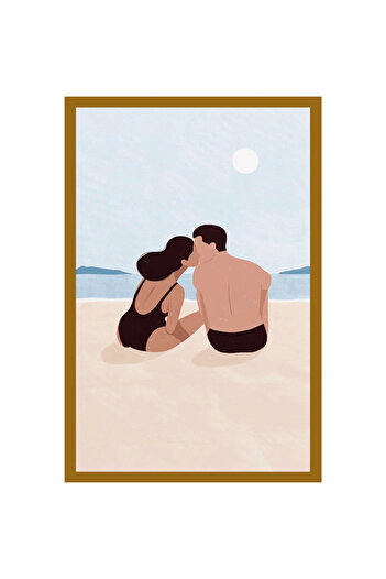 Hi Kami First Kiss – Special Meaningful Gift Card for Lovers |   Romantic Couple Illustration |   10X15 cm Postcard
