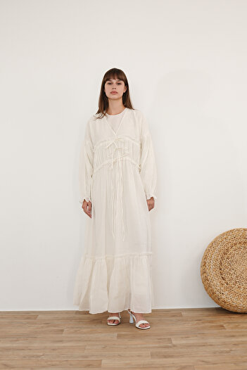 Molly Nelly Women's Cotton Shiny Voile Lined Dress