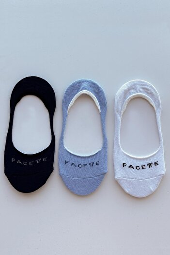 FACETTE Women's Sbm 3 Pairs Silicone Ballerina Socks